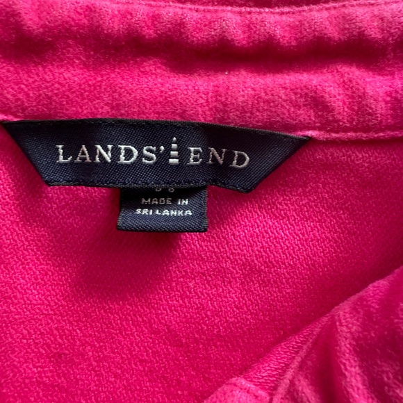 Lands’ End Hot Pink Baumwolle Button Down Shacket Small Cotton Flannel - Picture 10 of 15